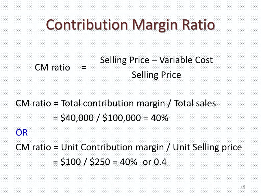 contribution margin ratio 1