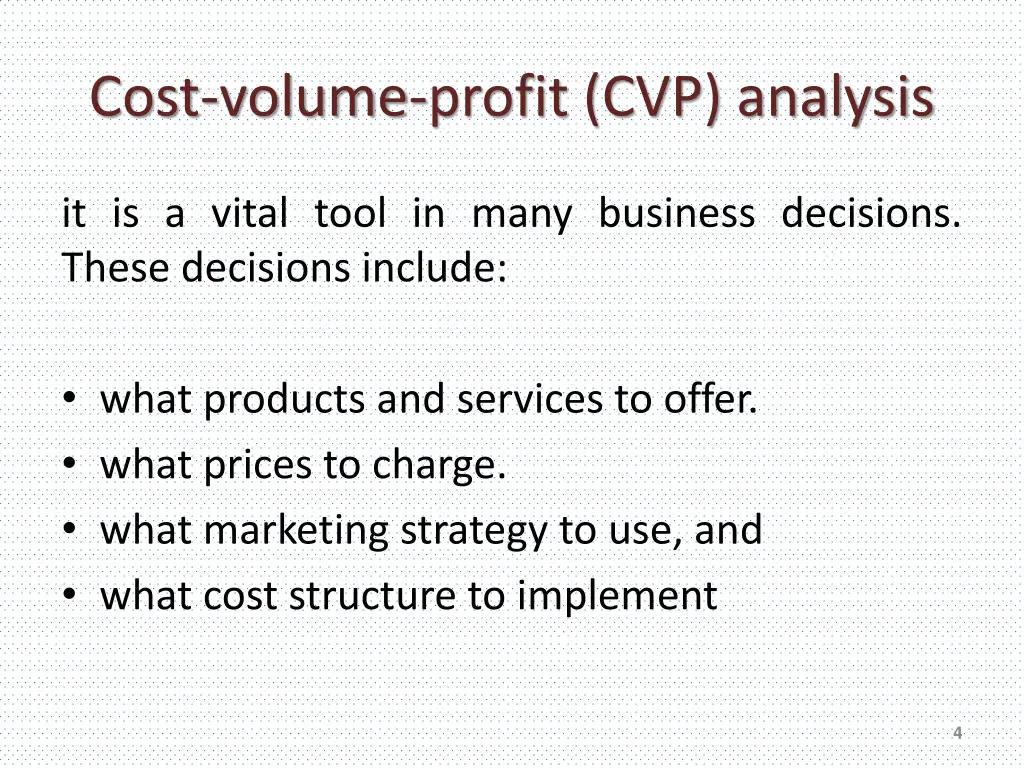 cost volume profit cvp analysis 1