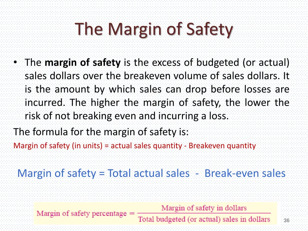 the margin of safety