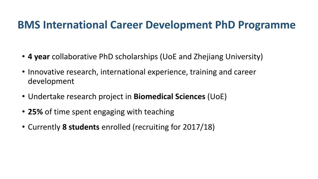 bms international career development phd programme