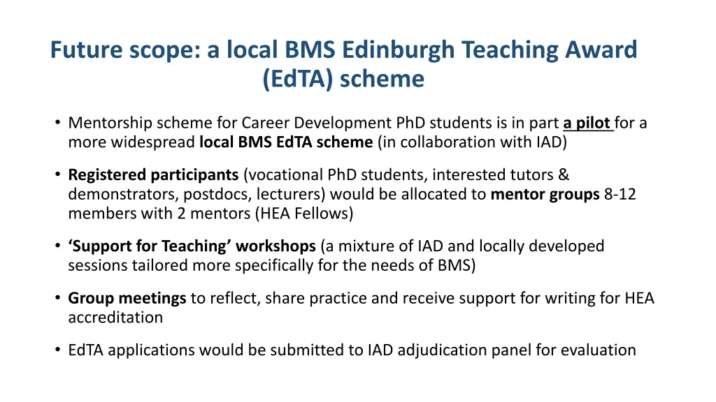 future scope a local bms edinburgh teaching award