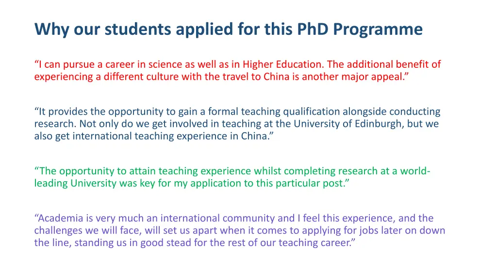 why our students applied for this phd programme