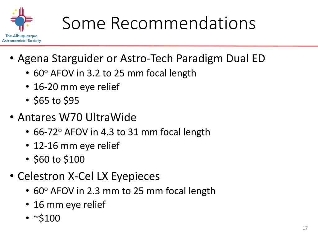some recommendations