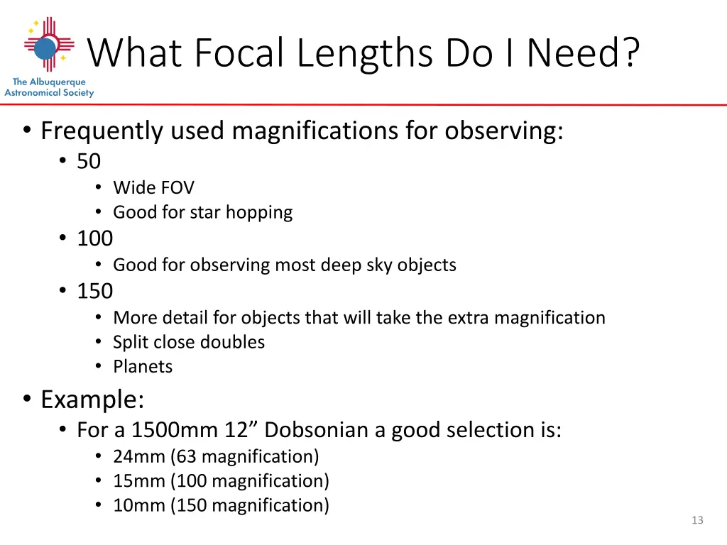 what focal lengths do i need