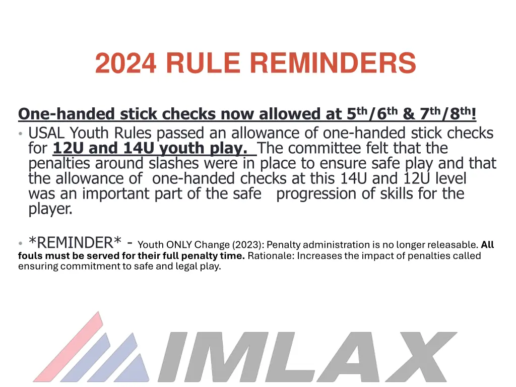 2024 rule reminders