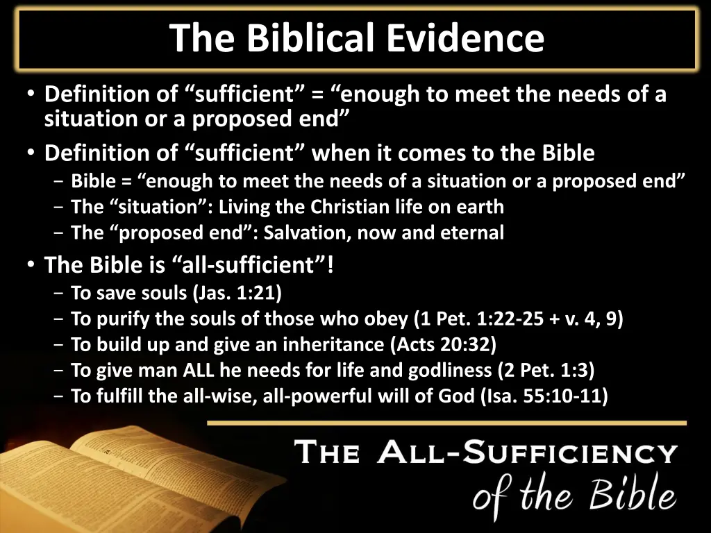 the biblical evidence