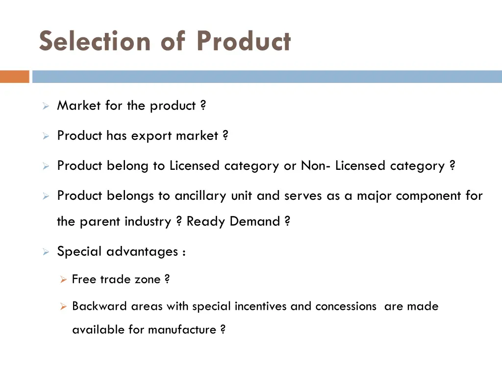 selection of product 1