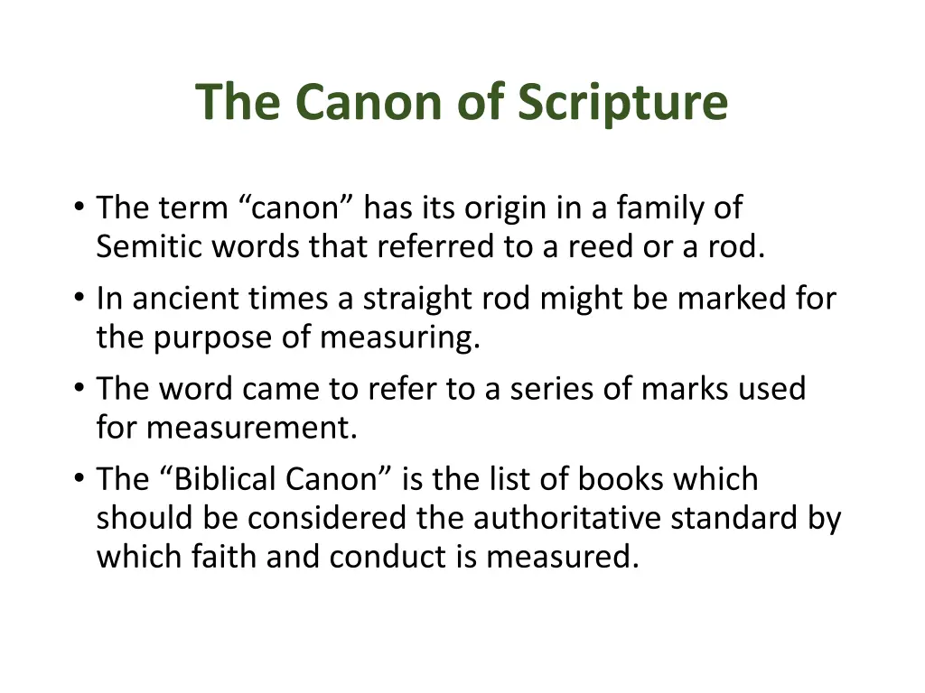 the canon of scripture 1
