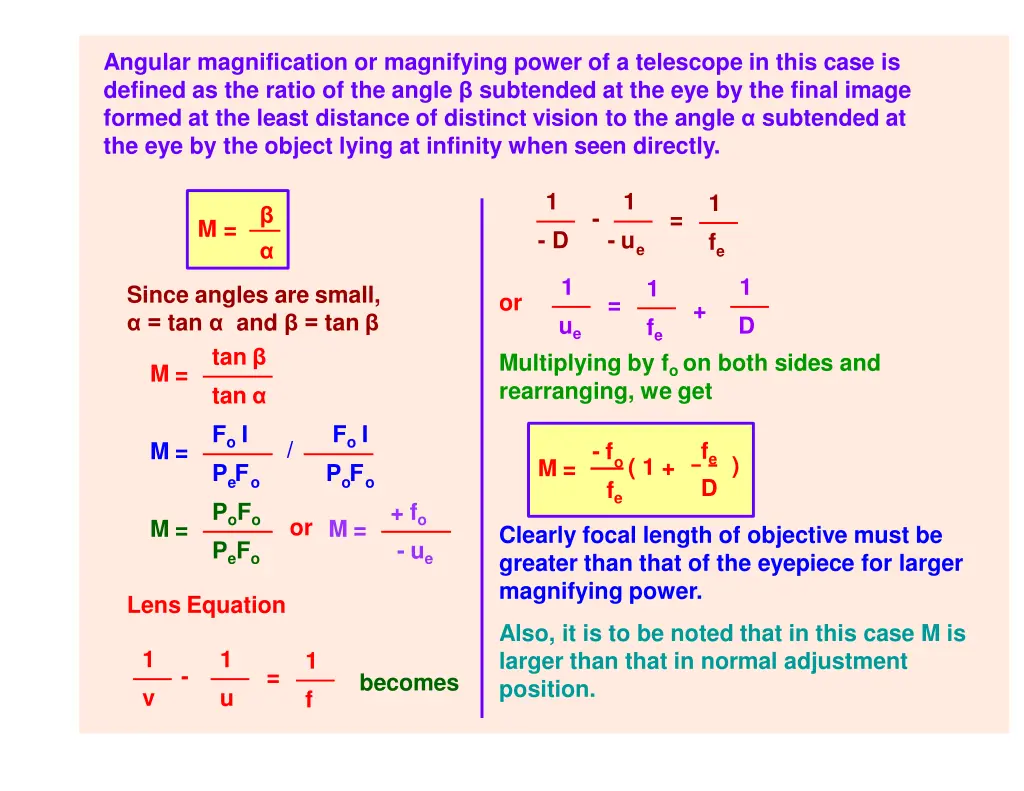 angular magnification or magnifying power 2