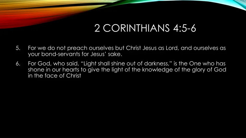 2 corinthians 4 5 6