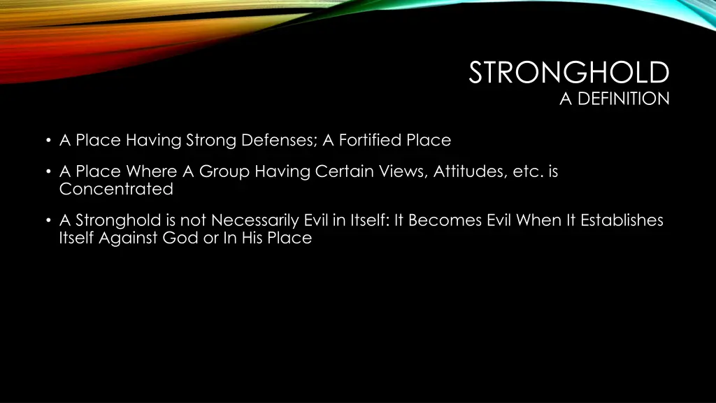 stronghold a definition