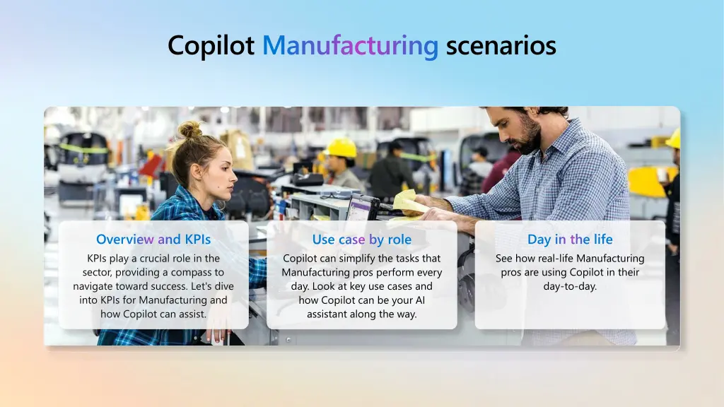copilot manufacturing scenarios