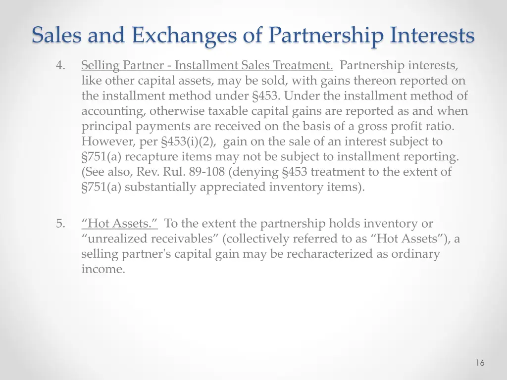 sales and exchanges of partnership interests 1