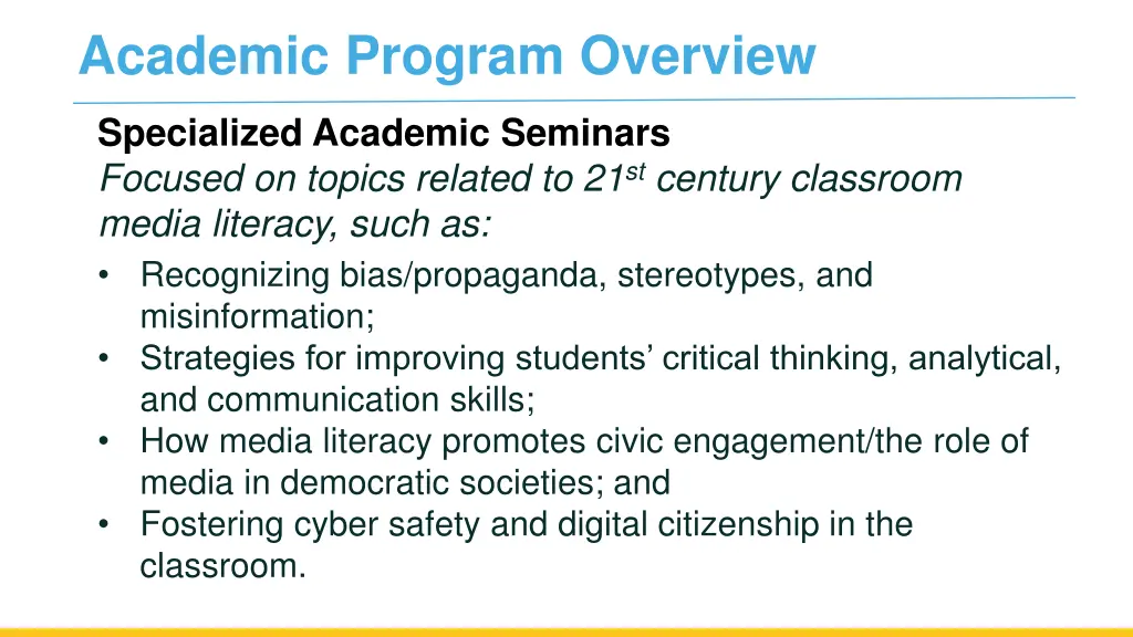academic program overview 1
