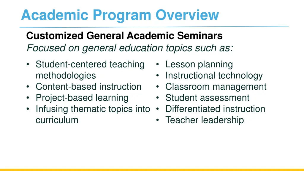 academic program overview
