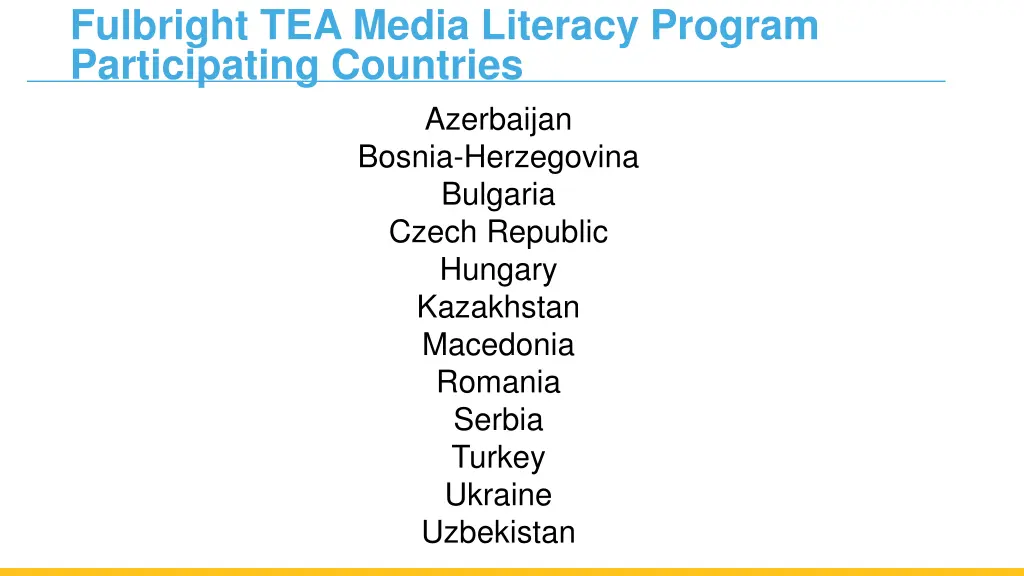 fulbright tea media literacy program