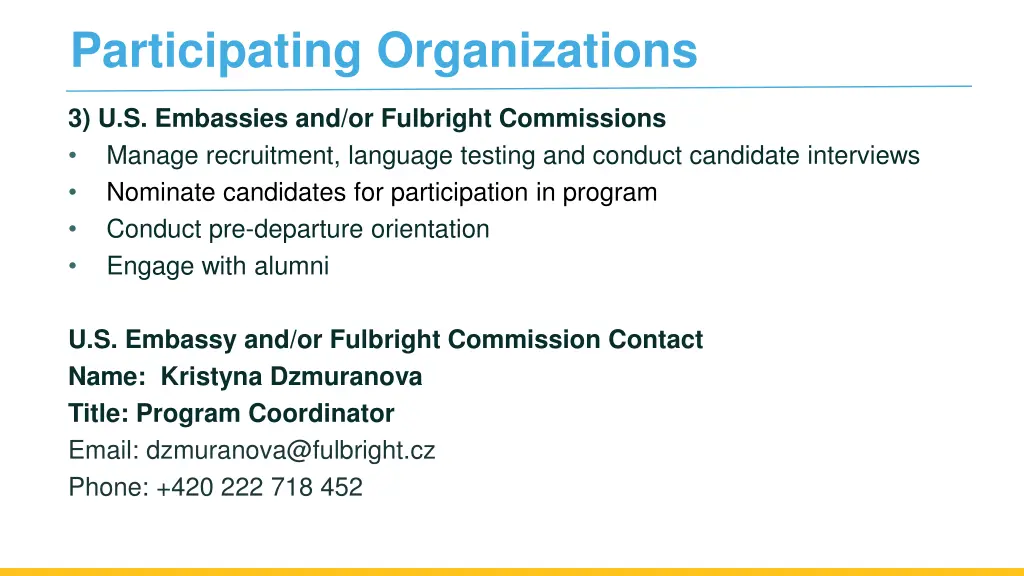 participating organizations 1