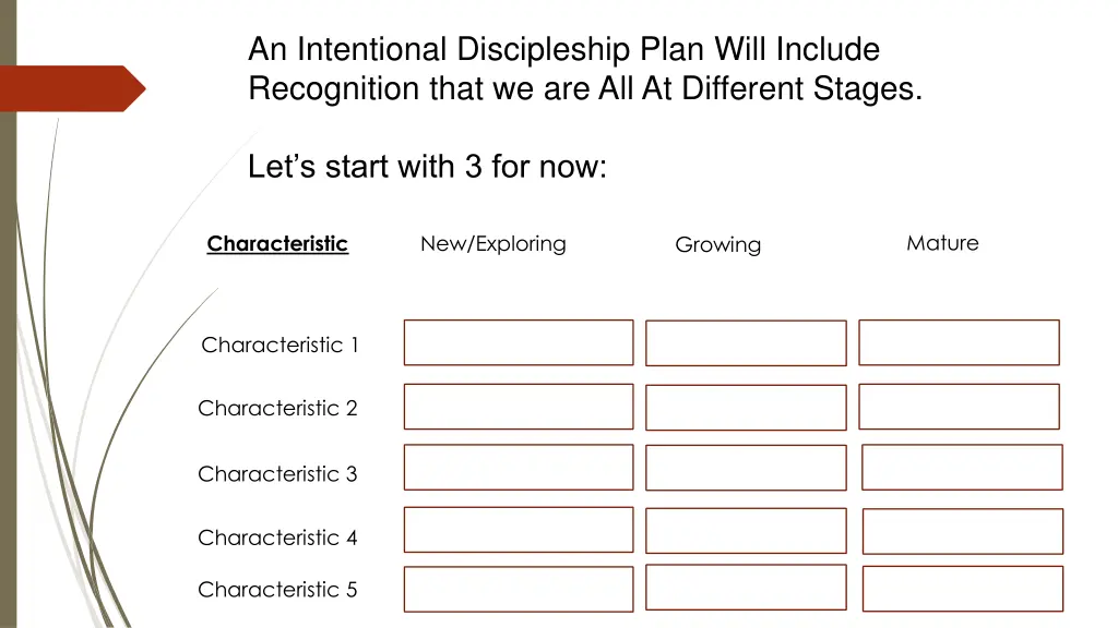 an intentional discipleship plan will include