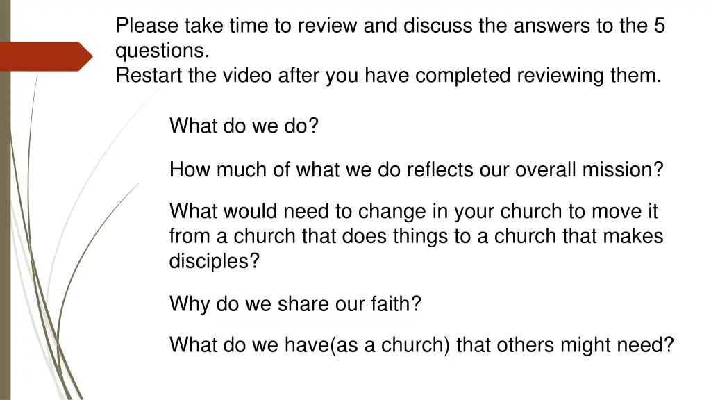 please take time to review and discuss