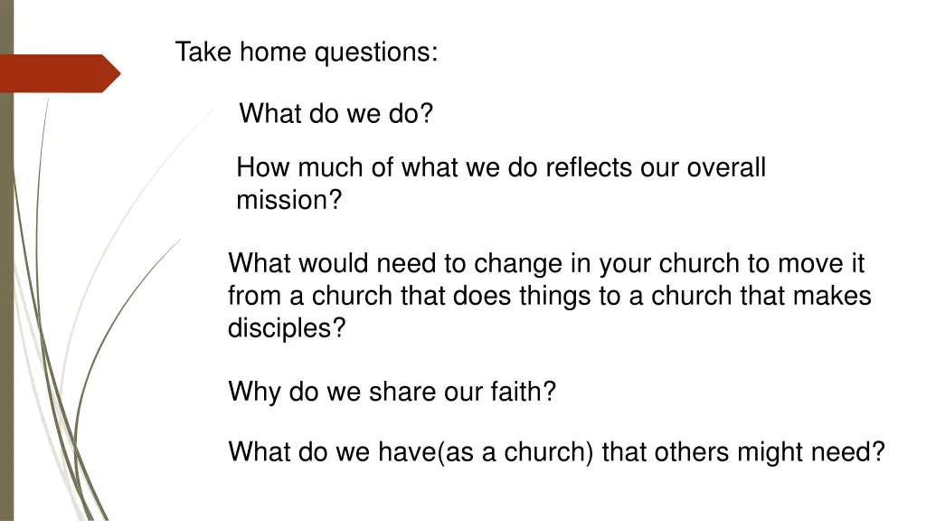 take home questions