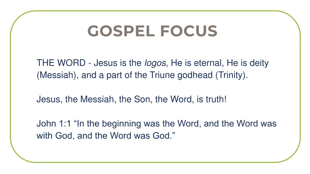 gospel focus