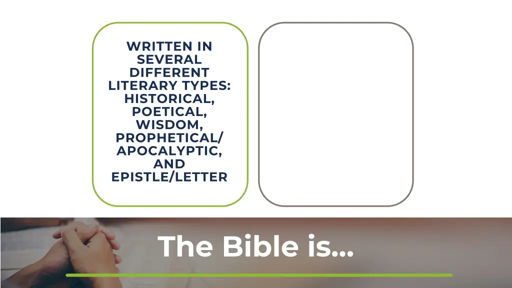 written in several different literary types