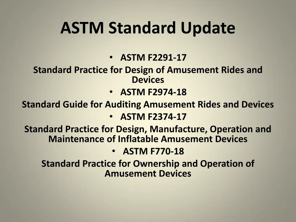 astm standard update