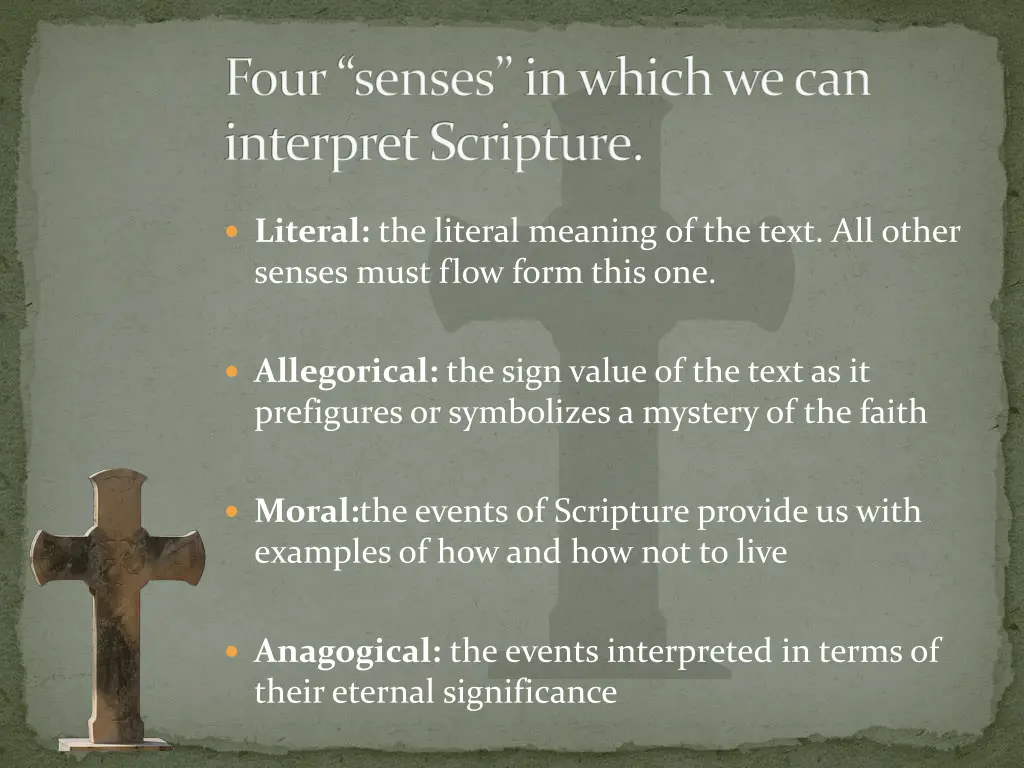 four senses in which we can interpret scripture