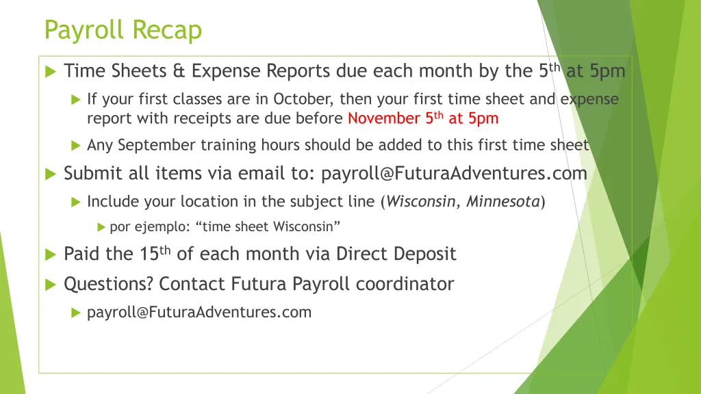 payroll recap