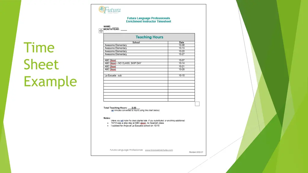 time sheet example