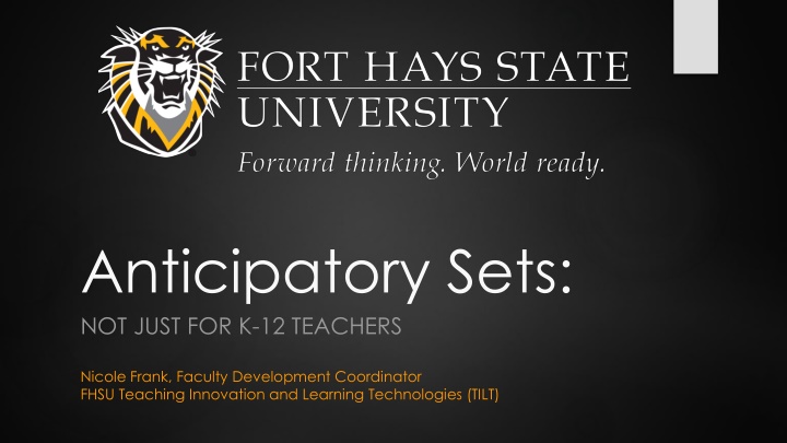 anticipatory sets not just for k 12 teachers