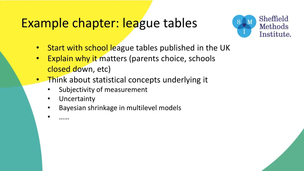 example chapter league tables