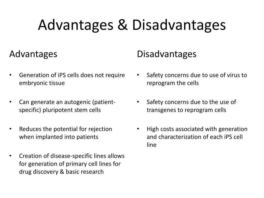 advantages disadvantages
