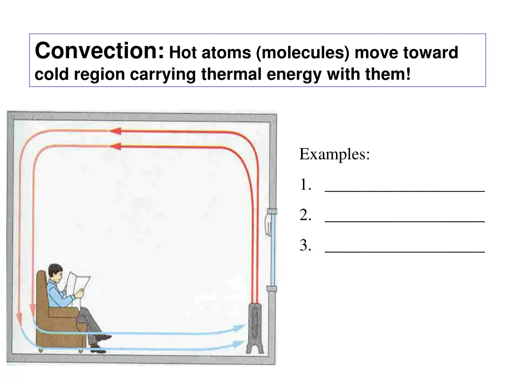 convection hot atoms molecules move toward cold
