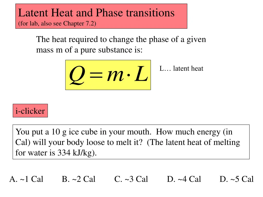 latent heat and phase transitions for lab also 1