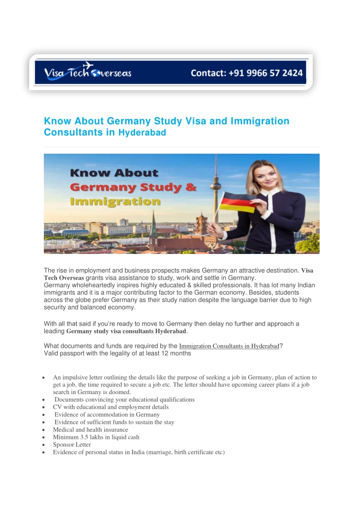 know about germany study visa and immigration