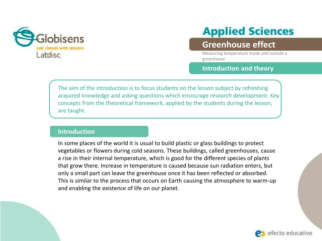 greenhouse effect measuring temperature inside 1