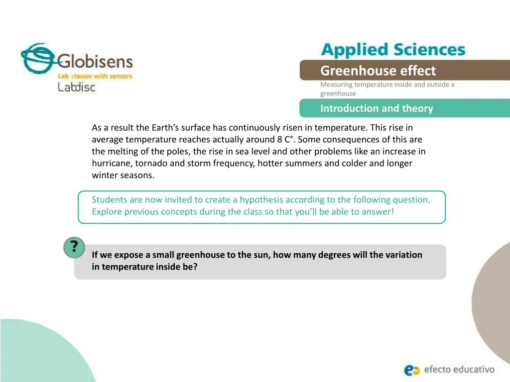 greenhouse effect measuring temperature inside 7