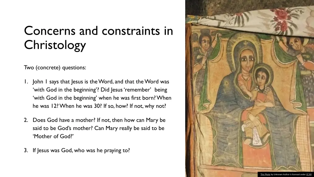 concerns and constraints in christology 1