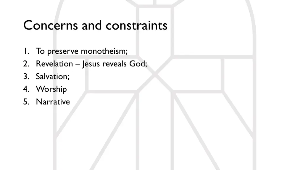 concerns and constraints