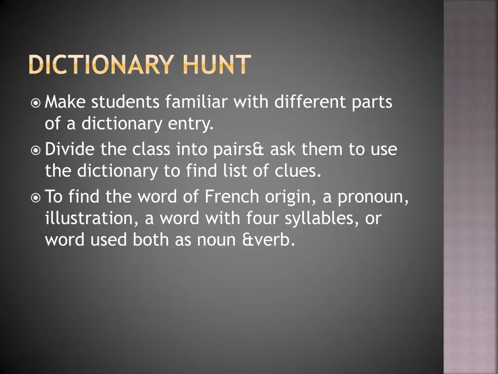 dictionary hunt