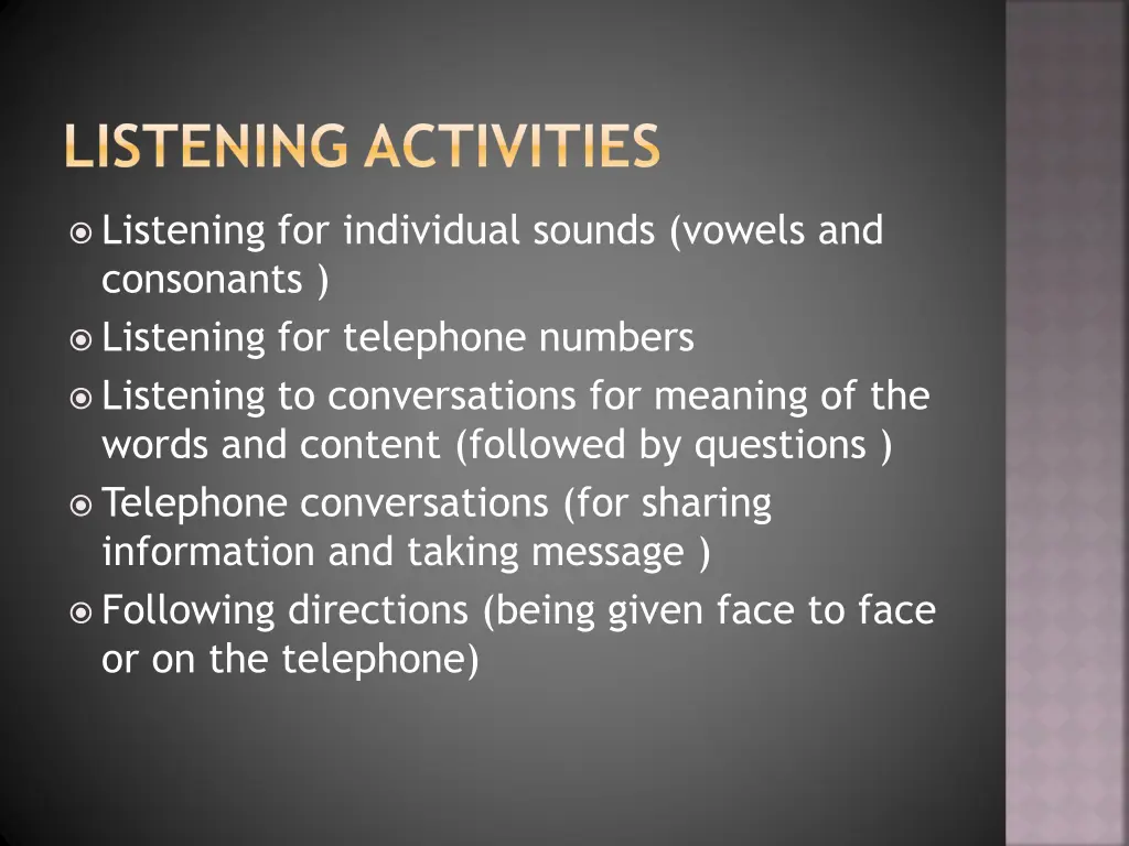 listening activities