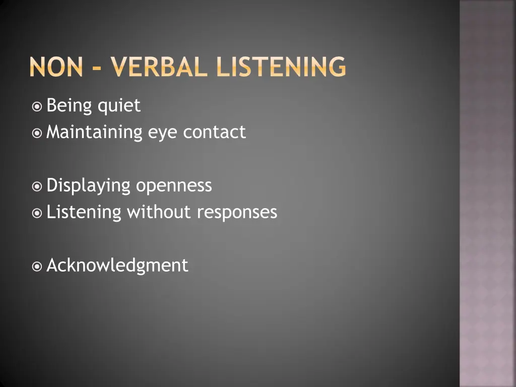 non verbal listening