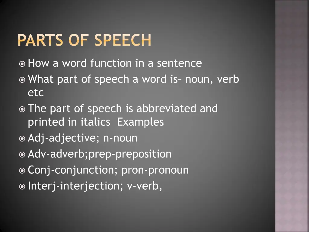 parts of speech