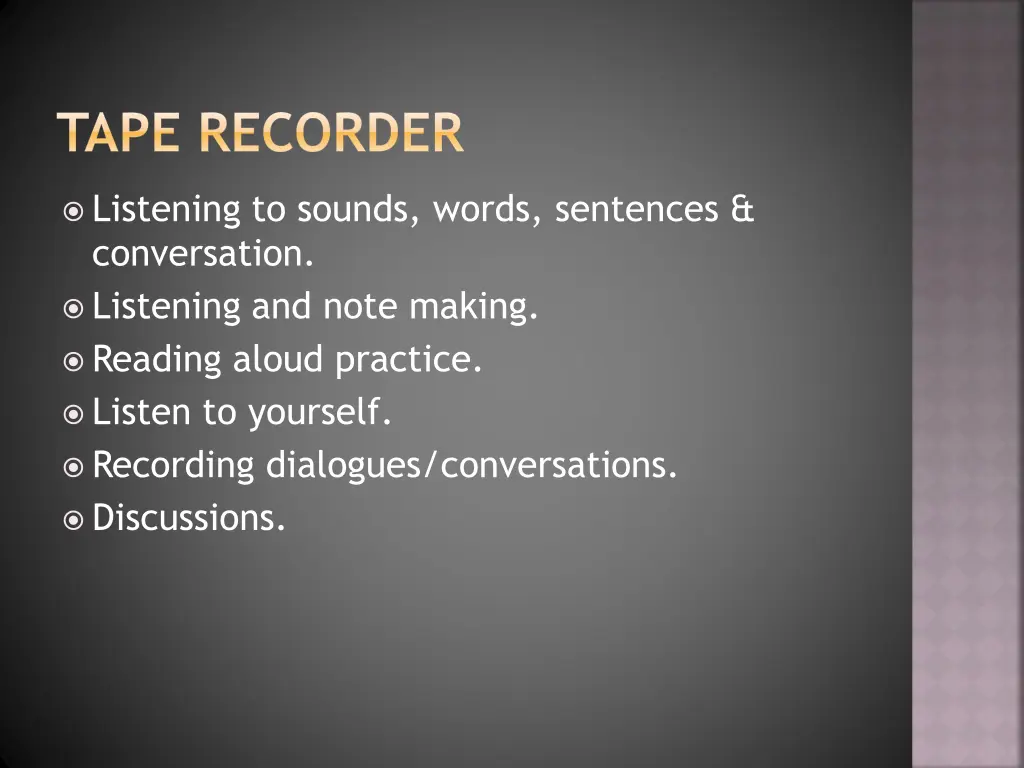 tape recorder