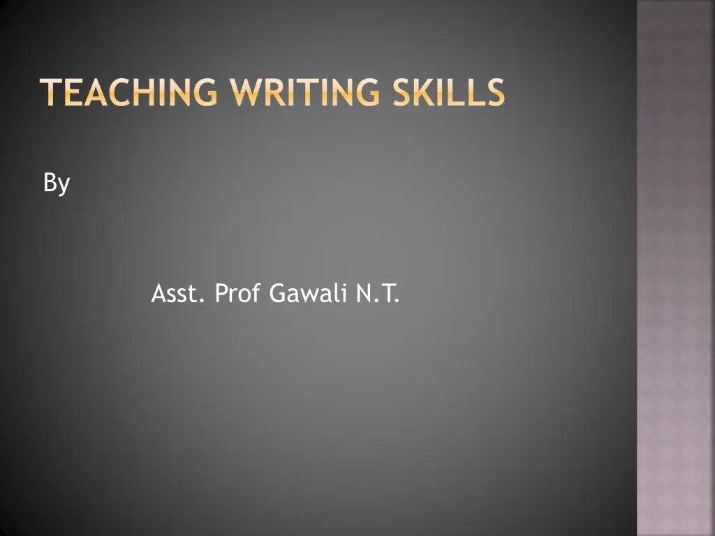 teaching writing skills