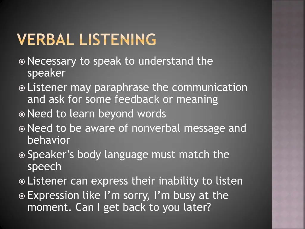 verbal listening