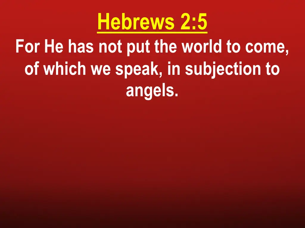 hebrews 2 5