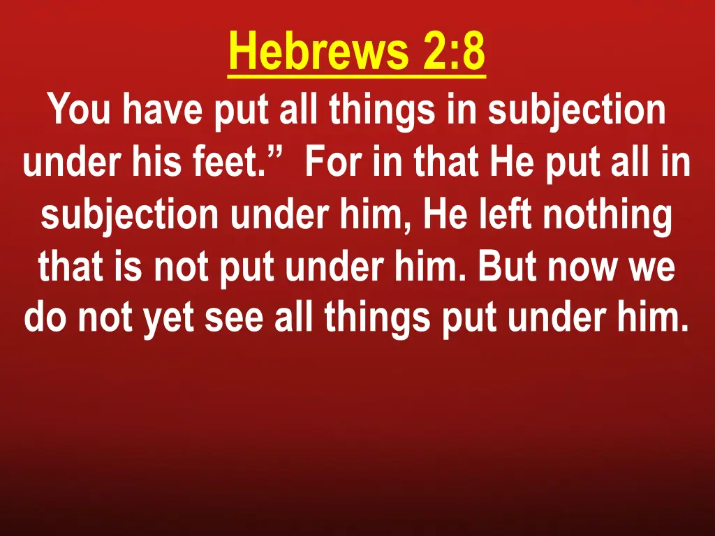 hebrews 2 8