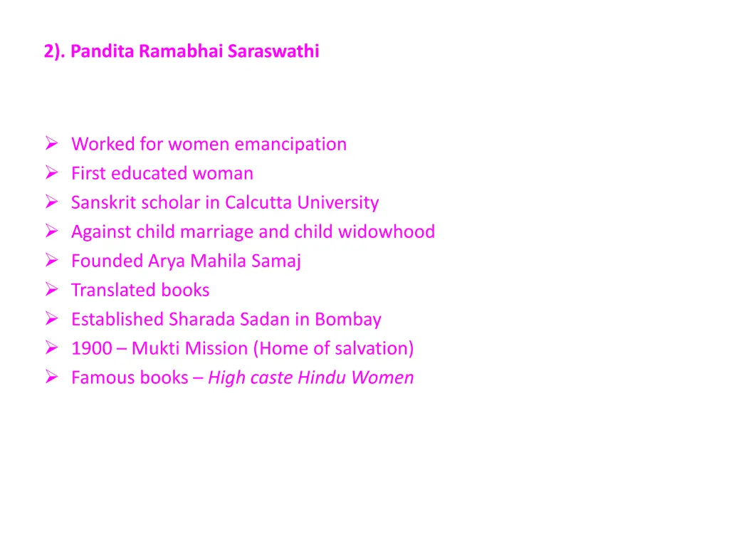 2 pandita ramabhai saraswathi